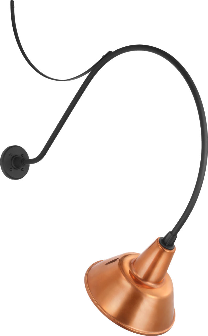 Academy 36" Anchored Larrabee Barn Light | Matte Black | 12.5 | 12.5" Soft Copper Bowers Shade