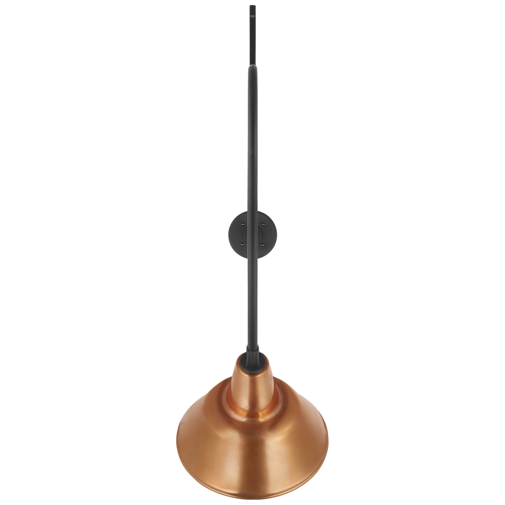 Academy 36" Anchored Larrabee Barn Light | Matte Black | 12.5 | 12.5" Soft Copper Bowers Shade