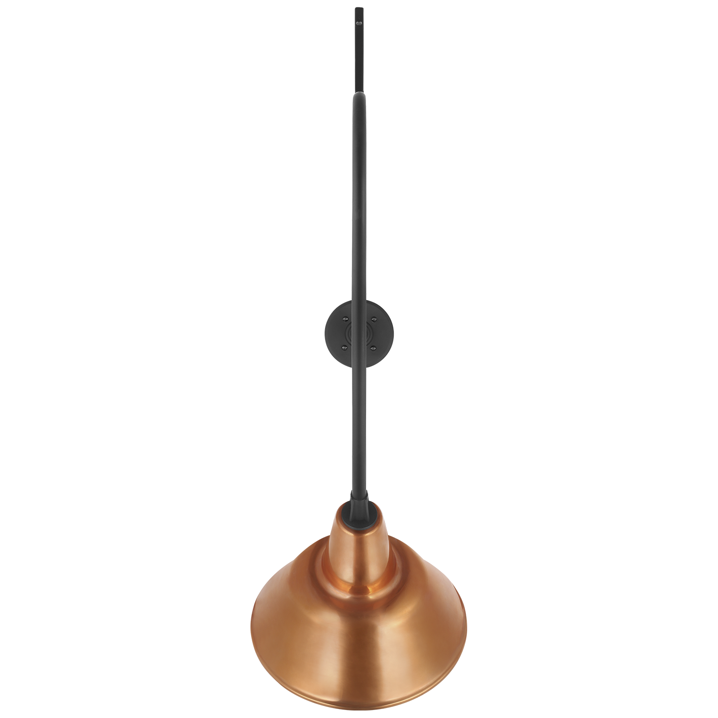 Academy 36" Anchored Larrabee Barn Light | Matte Black | 12.5 | 12.5" Soft Copper Bowers Shade