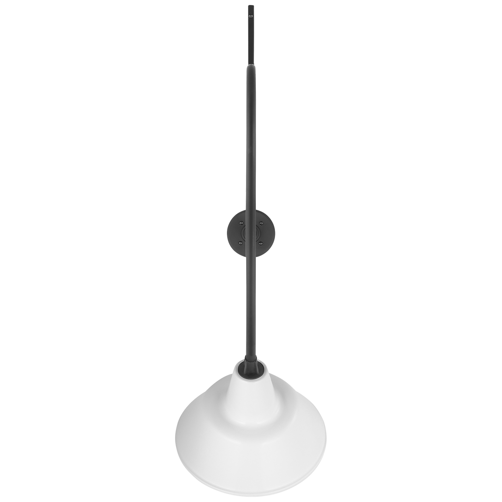 Academy 36" Anchored Larrabee Barn Light | Matte Black | 12.5 | 12.5" White Bowers Shade