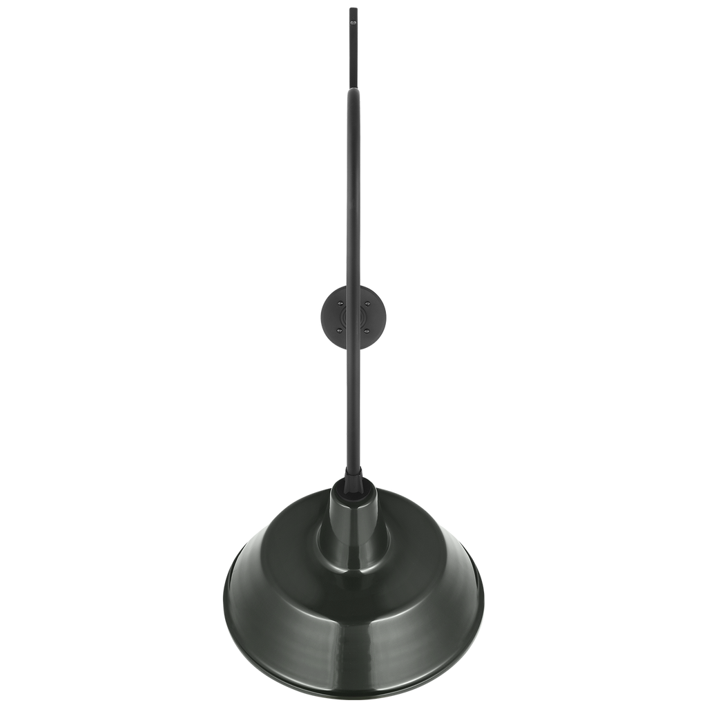 Academy 36" Anchored Larrabee Barn Light | Matte Black | 16 | 16" Green Bowers Shade