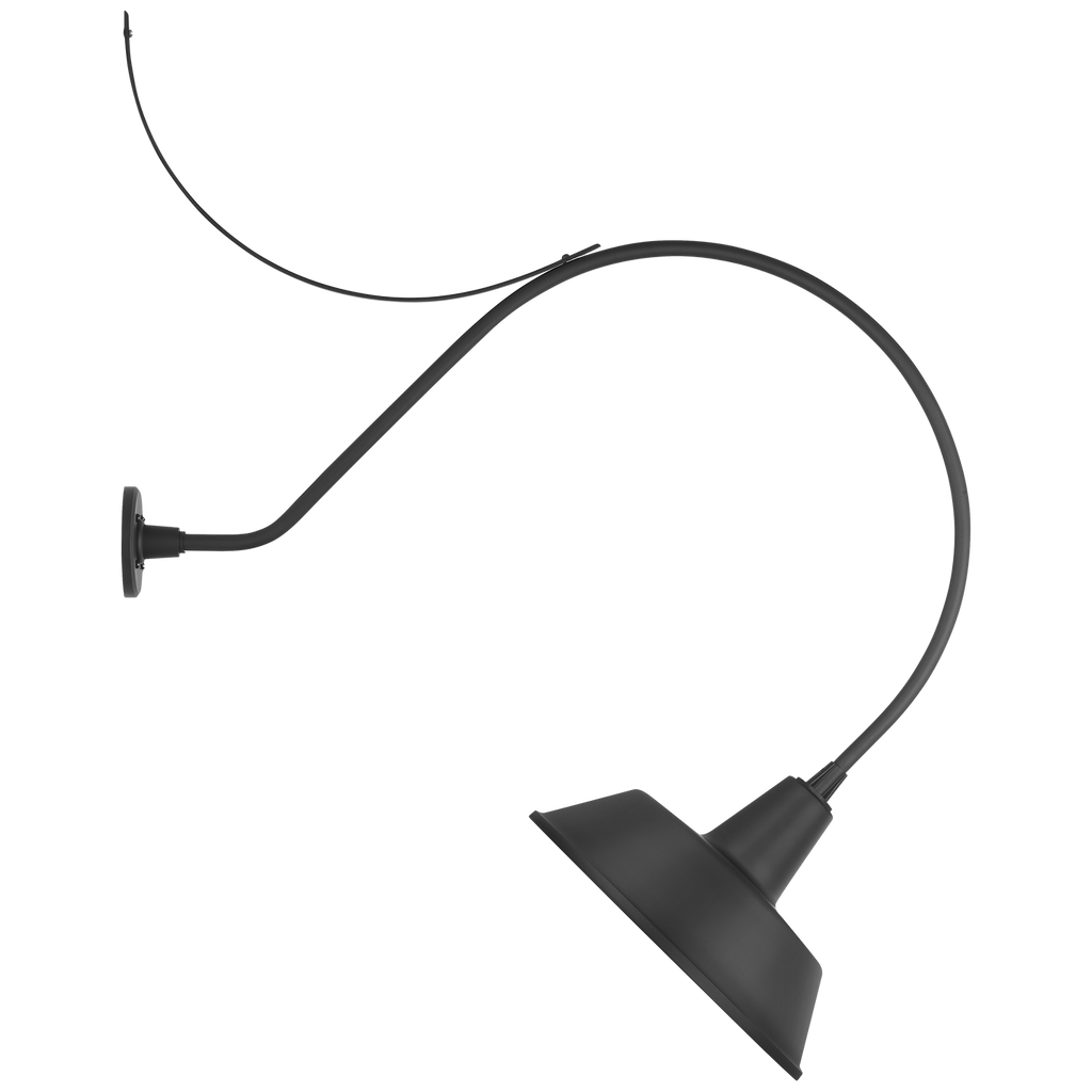 Academy 36" Anchored Larrabee Barn Light | Matte Black | 16 | 16" Matte Black Bowers Shade
