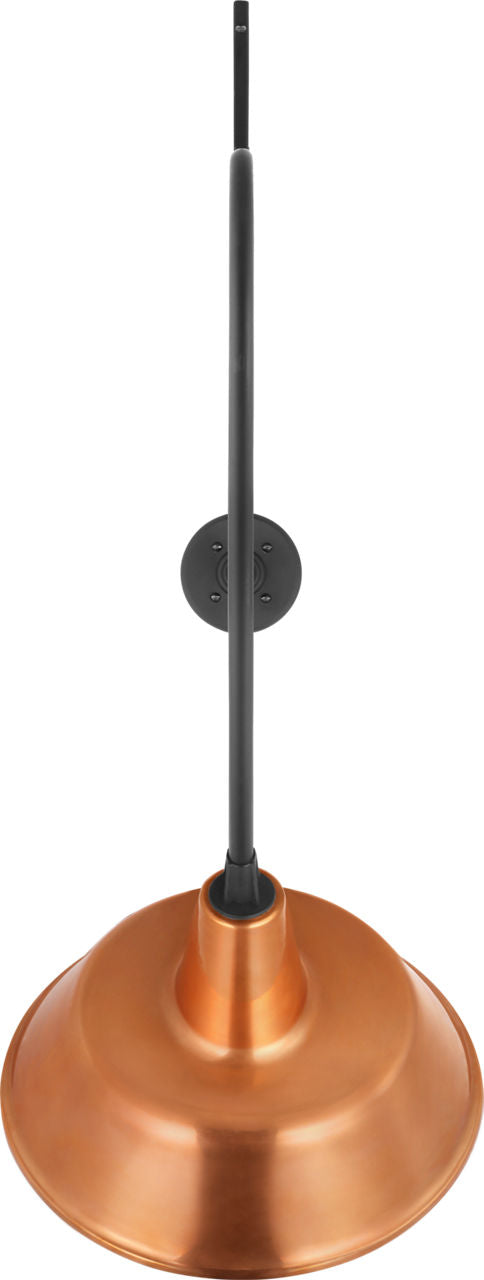 Academy 36" Anchored Larrabee Barn Light | Matte Black | 16 | 16" Soft Copper Bowers Shade