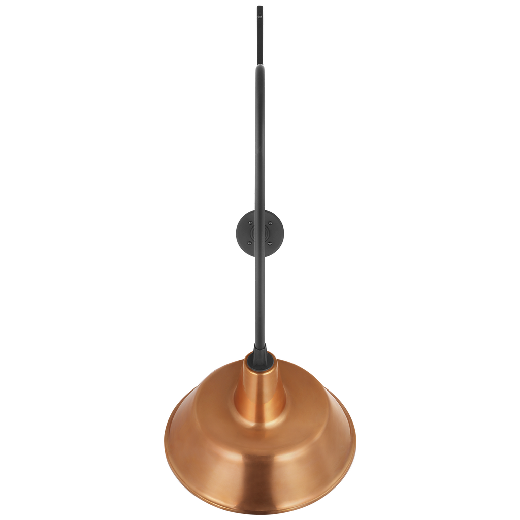 Academy 36" Anchored Larrabee Barn Light | Matte Black | 16 | 16" Soft Copper Bowers Shade
