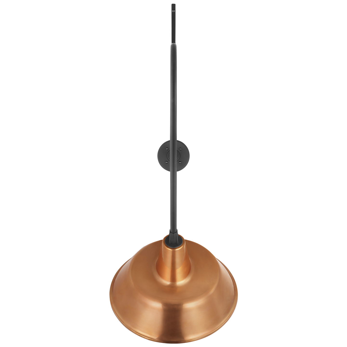 Academy 36" Anchored Larrabee Barn Light | Matte Black | 16 | 16" Soft Copper Bowers Shade