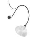 Academy 36" Anchored Larrabee Barn Light | Matte Black | 16 | 16" White Bowers Shade
