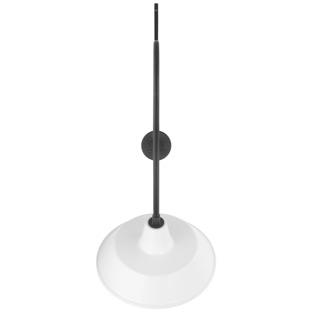 Academy 36" Anchored Larrabee Barn Light | Matte Black | 16 | 16" White Bowers Shade