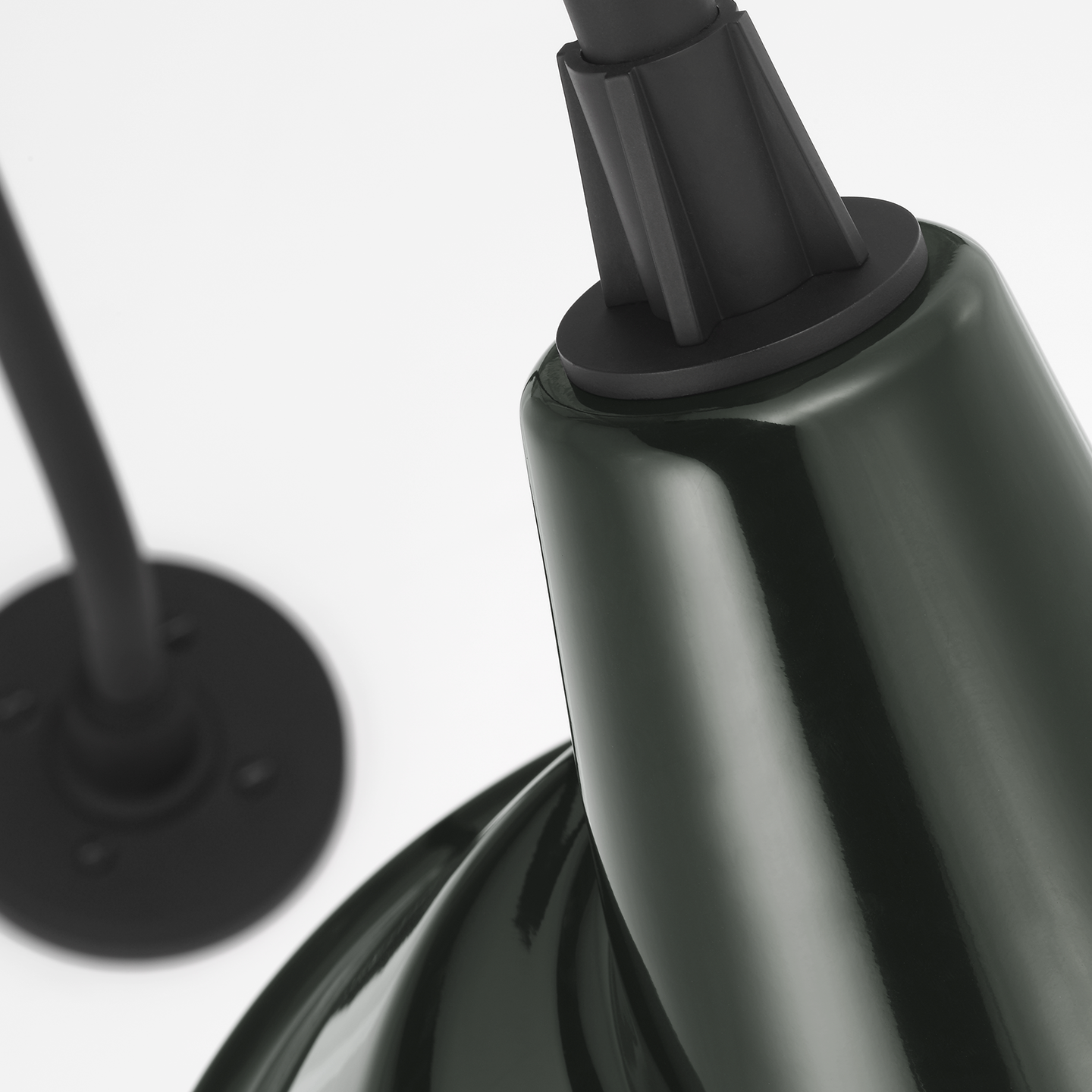 Academy 36" Anchored Larrabee Barn Light | Matte Black | 12.5 | 12.5" Green Tilted Bowers Shade