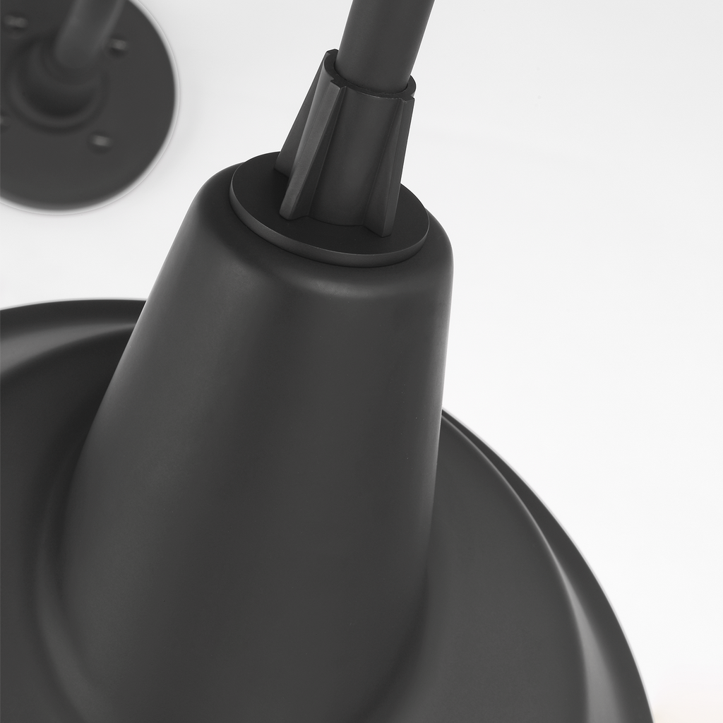 Academy 36" Anchored Larrabee Barn Light | Matte Black | 12.5 | 12.5" Matte Black Tilted Bowers Shade