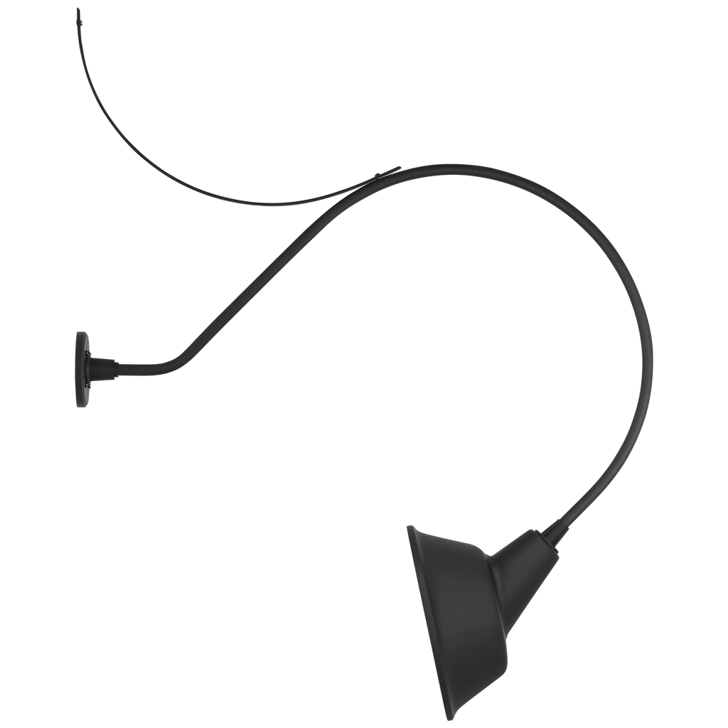 Academy 36" Anchored Larrabee Barn Light | Matte Black | 12.5 | 12.5" Matte Black Tilted Bowers Shade