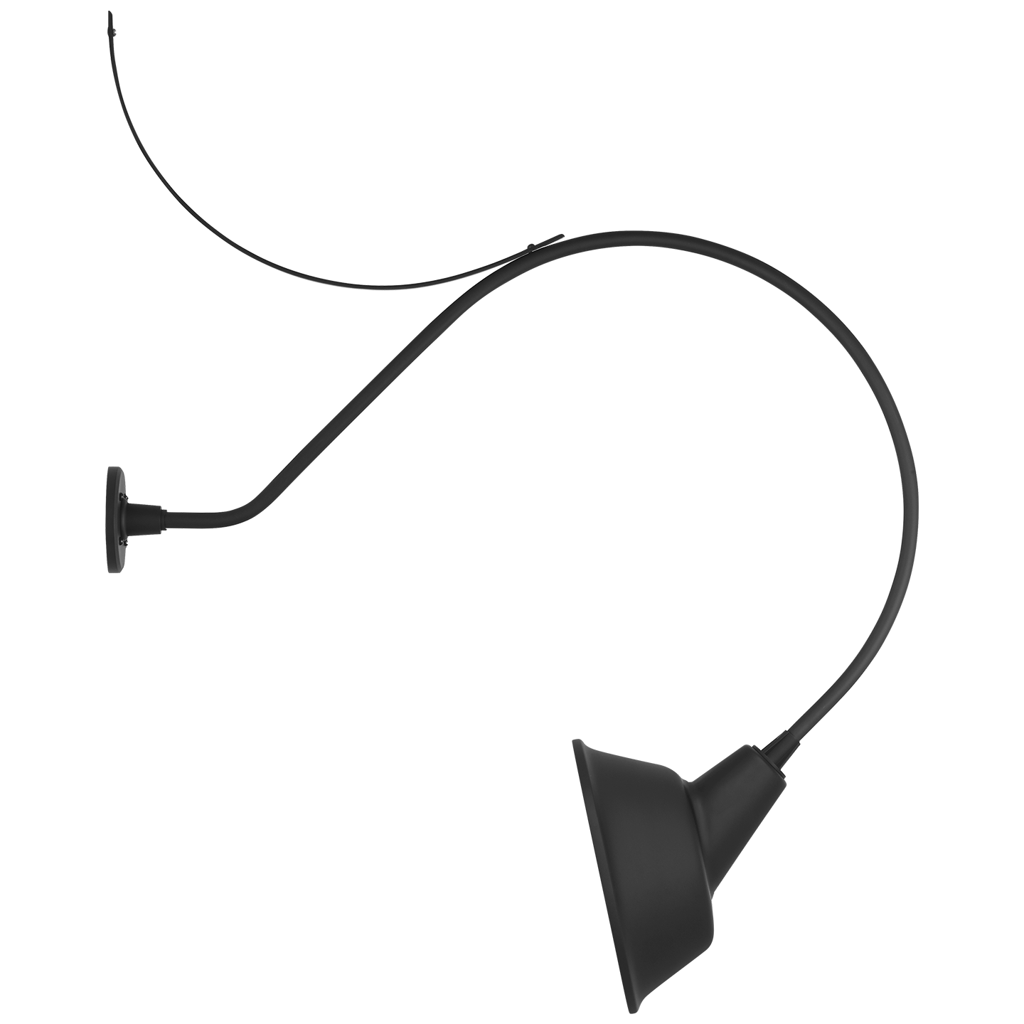 Academy 36" Anchored Larrabee Barn Light | Matte Black | 12.5 | 12.5" Matte Black Tilted Bowers Shade