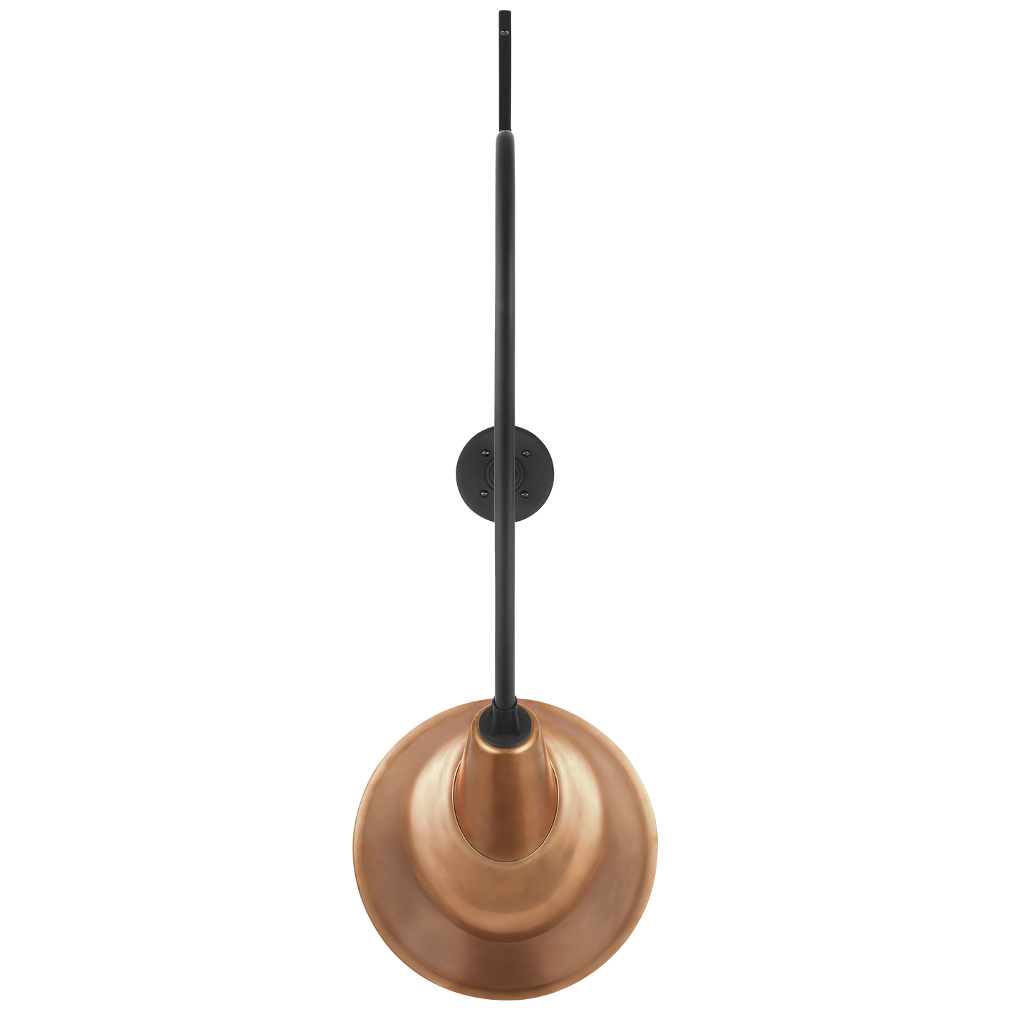 Academy 36" Anchored Larrabee Barn Light | Matte Black | 12.5 | 12.5" Soft Copper Tilted Bowers Shade