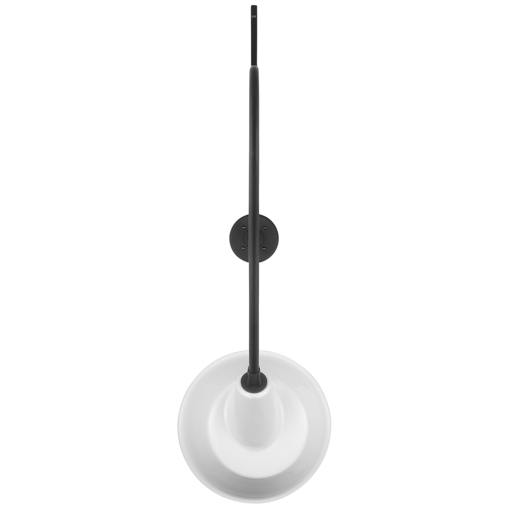 Academy 36" Anchored Larrabee Barn Light | Matte Black | 12.5 | 12.5" White Tilted Bowers Shade
