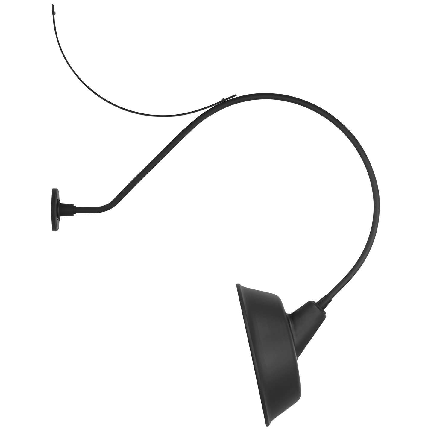 Academy 36" Anchored Larrabee Barn Light | Matte Black | 16 | 16" Matte Black Tilted Bowers Shade