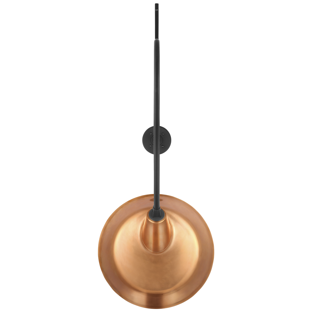 Academy 36" Anchored Larrabee Barn Light | Matte Black | 16 | 16" Soft Copper Tilted Bowers Shade