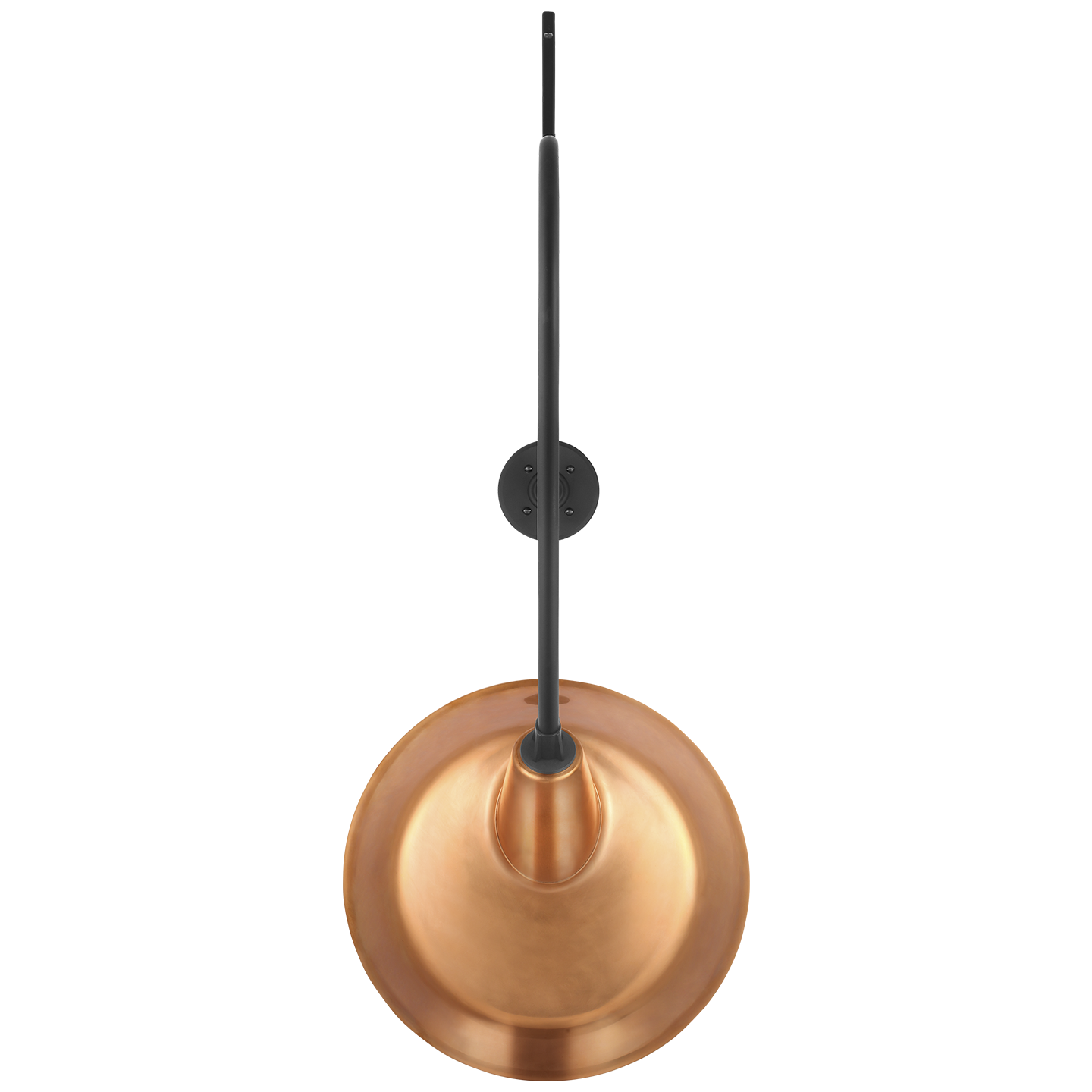Academy 36" Anchored Larrabee Barn Light | Matte Black | 16 | 16" Soft Copper Tilted Bowers Shade