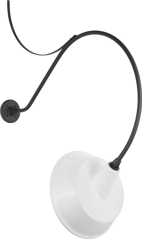 Academy 36" Anchored Larrabee Barn Light | Matte Black | 16 | 16" White Tilted Bowers Shade