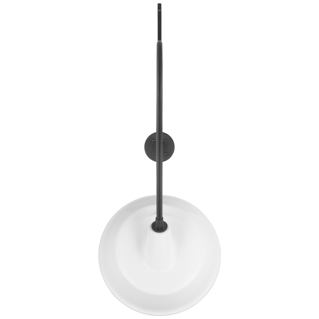 Academy 36" Anchored Larrabee Barn Light | Matte Black | 16 | 16" White Tilted Bowers Shade