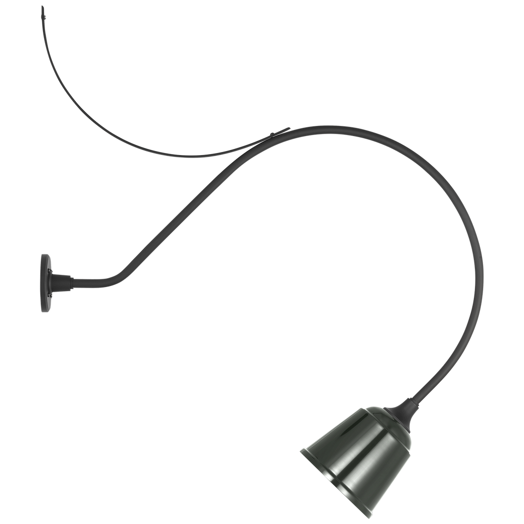 Academy 36" Anchored Larrabee Barn Light | Matte Black | 8 | 8" Green Rockhouse Shade