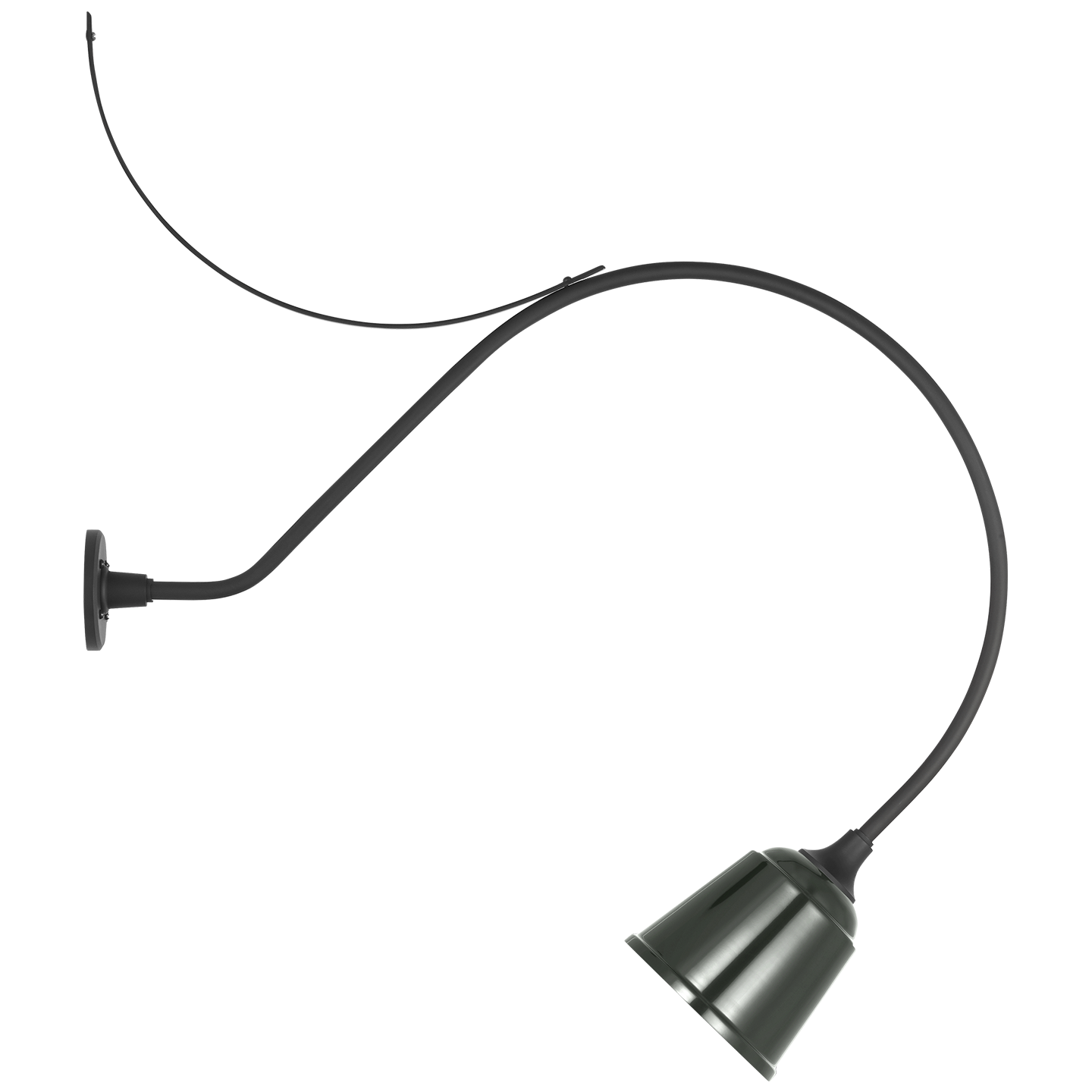 Academy 36" Anchored Larrabee Barn Light | Matte Black | 8 | 8" Green Rockhouse Shade