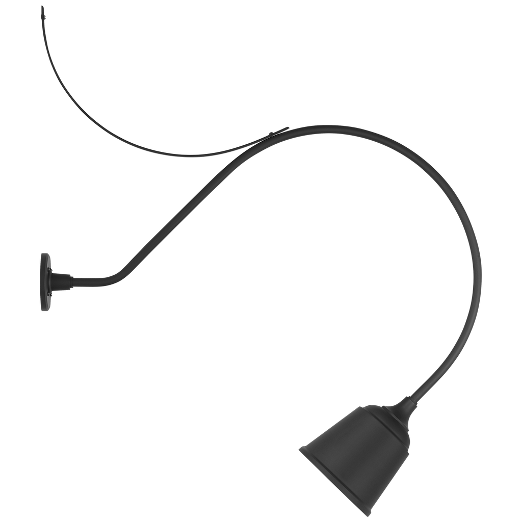 Academy 36" Anchored Larrabee Barn Light | Matte Black | 8 | 8" Matte Black Rockhouse Shade