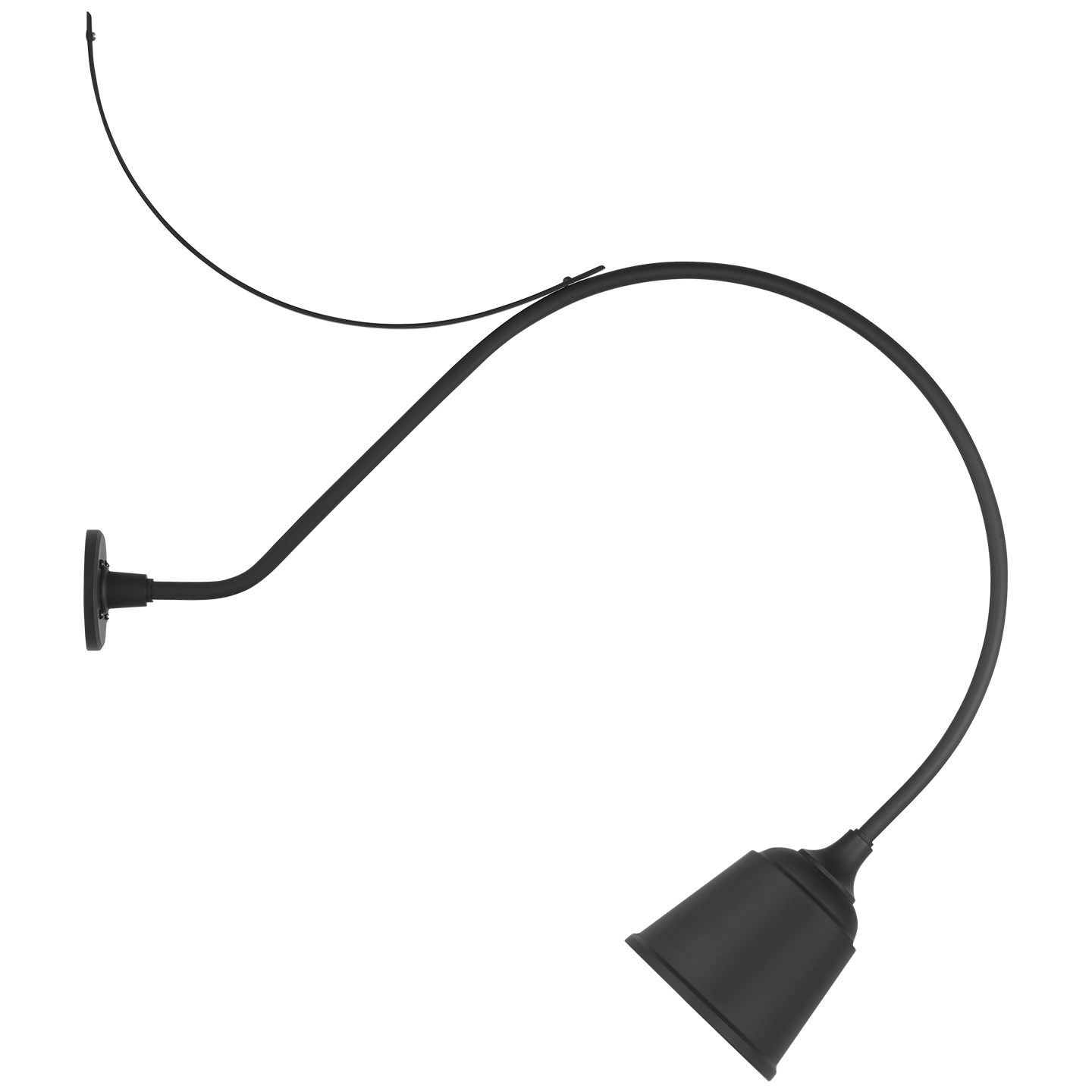 Academy 36" Anchored Larrabee Barn Light | Matte Black | 8 | 8" Matte Black Rockhouse Shade