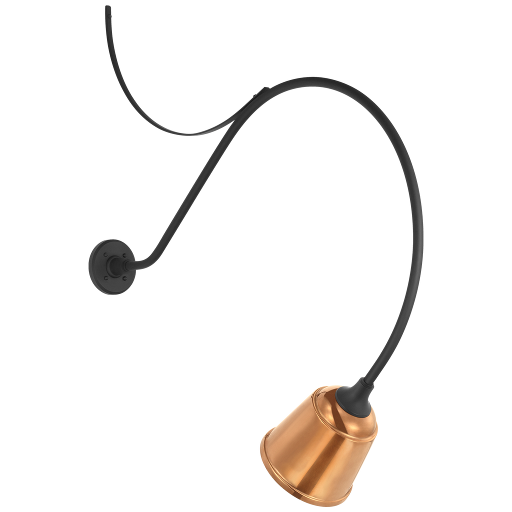 Academy 36" Anchored Larrabee Barn Light | Matte Black | 8 | 8" Soft Copper Rockhouse Shade