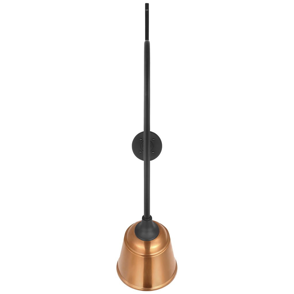 Academy 36" Anchored Larrabee Barn Light | Matte Black | 8 | 8" Soft Copper Rockhouse Shade