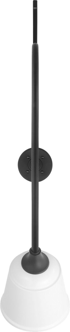 Academy 36" Anchored Larrabee Barn Light | Matte Black | 8 | 8" White Rockhouse Shade