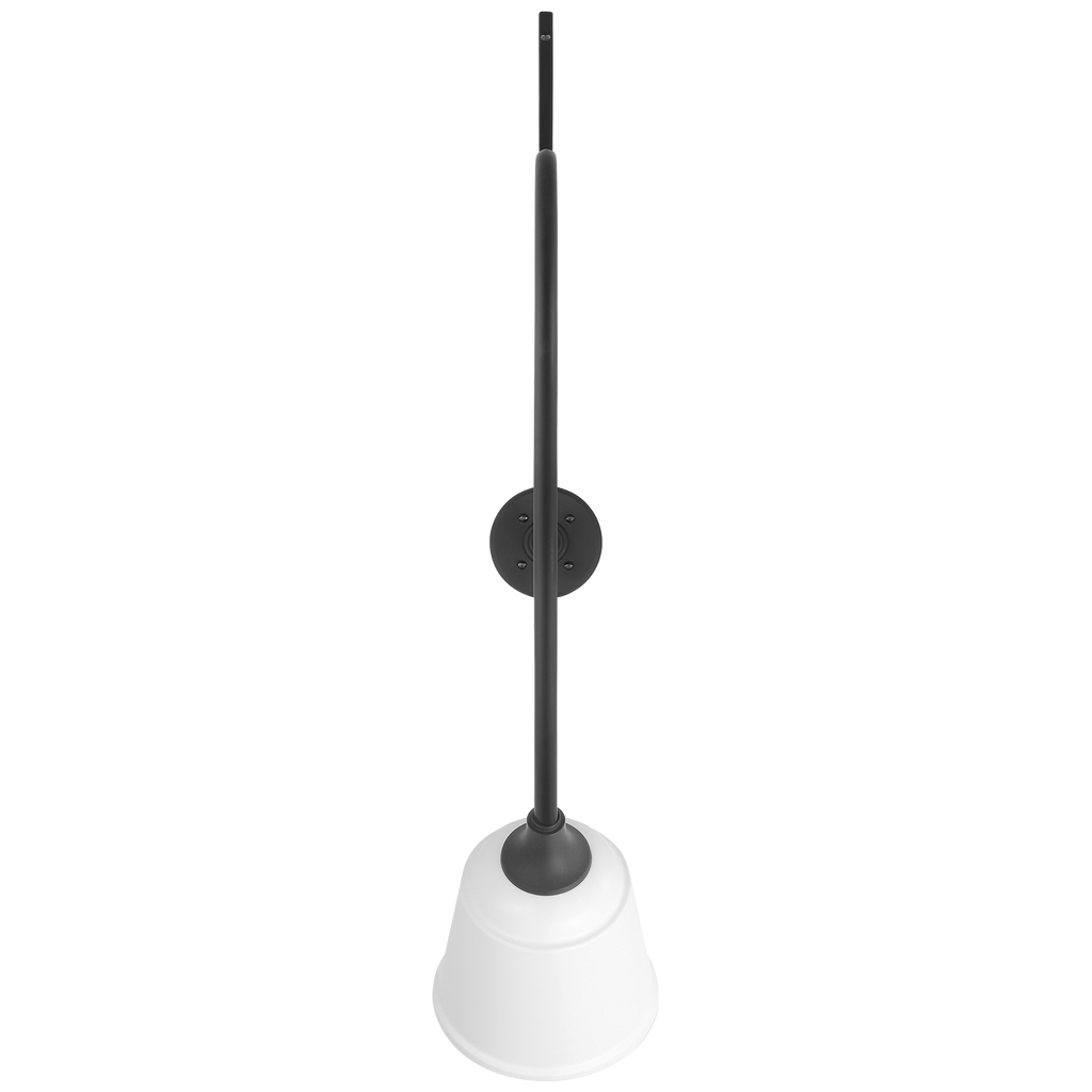 Academy 36" Anchored Larrabee Barn Light | Matte Black | 8 | 8" White Rockhouse Shade