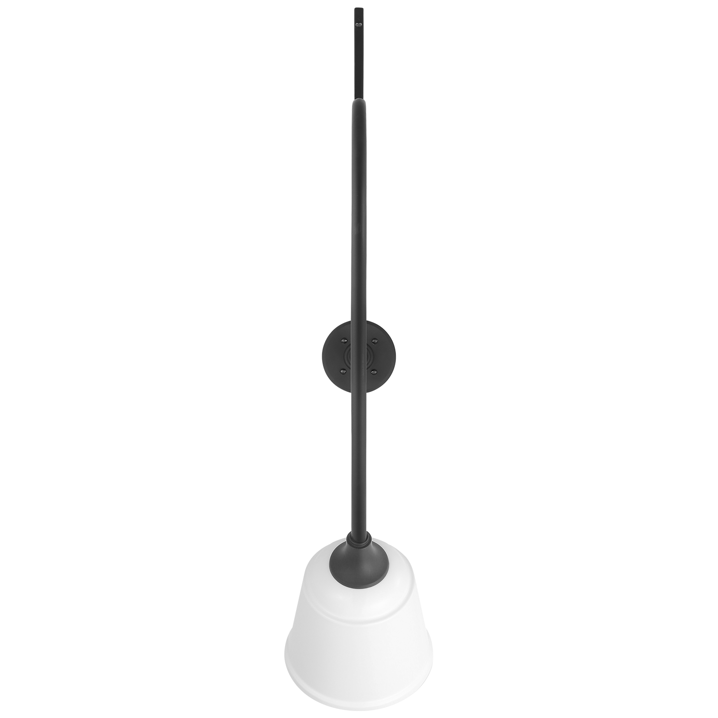 Academy 36" Anchored Larrabee Barn Light | Matte Black | 8 | 8" White Rockhouse Shade
