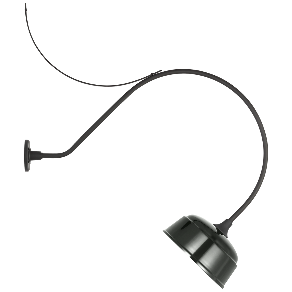 Academy 36" Anchored Larrabee Barn Light | Matte Black | 12.5 | 12.5" Green Rockhouse Shade