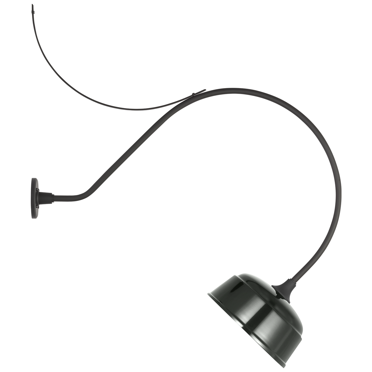 Academy 36" Anchored Larrabee Barn Light | Matte Black | 12.5 | 12.5" Green Rockhouse Shade