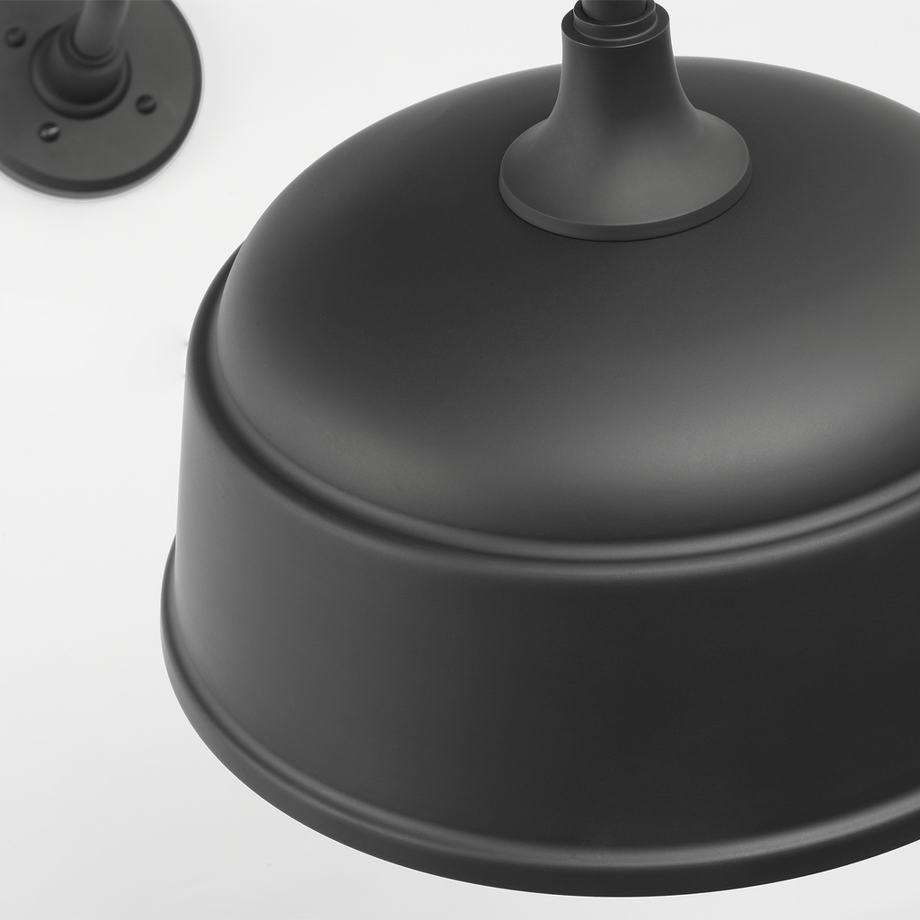 Academy 36" Anchored Larrabee Barn Light | Matte Black | 12.5 | 12.5" Matte Black Rockhouse Shade