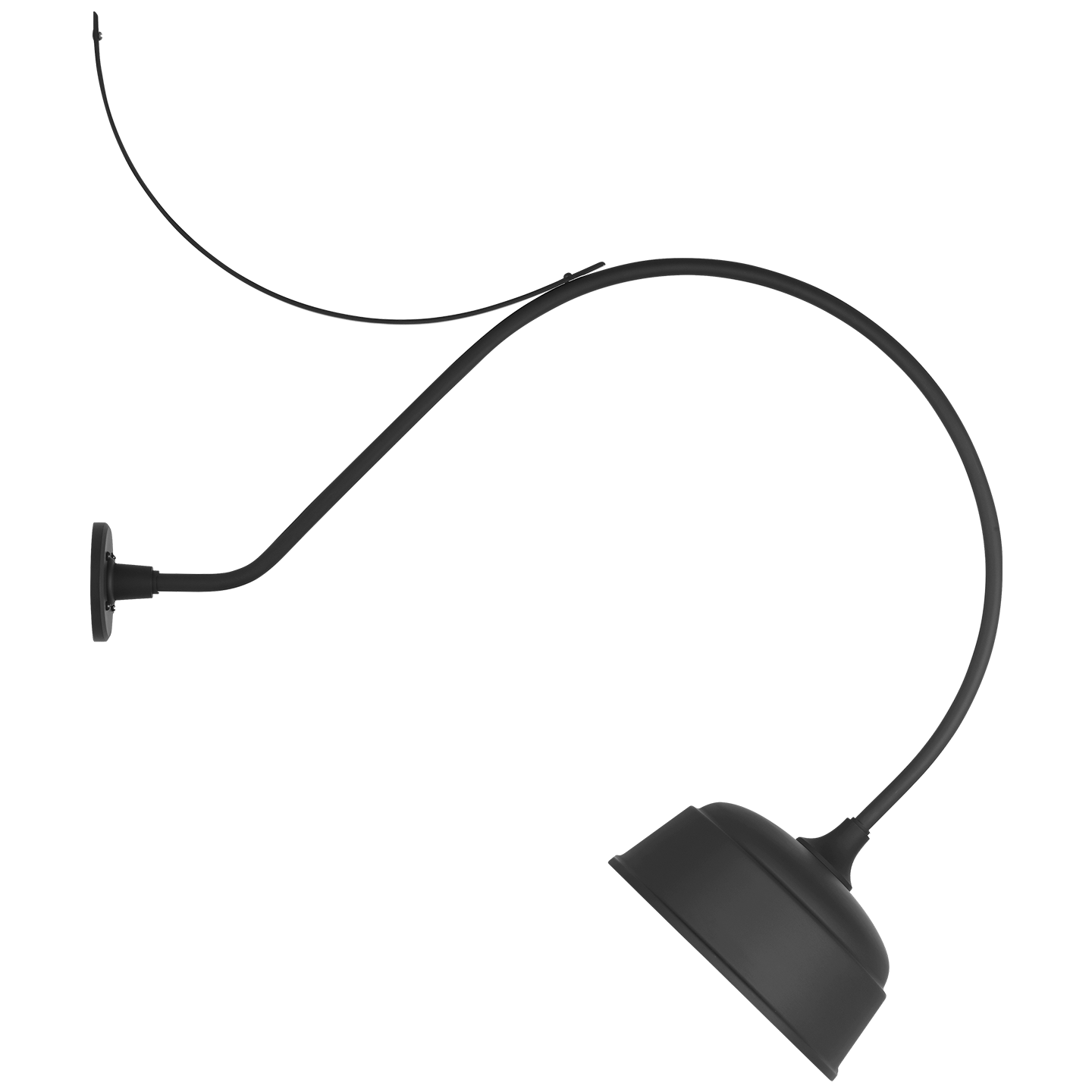Academy 36" Anchored Larrabee Barn Light | Matte Black | 12.5 | 12.5" Matte Black Rockhouse Shade