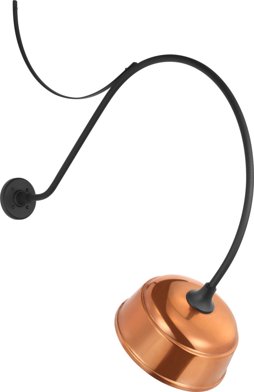 Academy 36" Anchored Larrabee Barn Light | Matte Black | 12.5 | 12.5" Soft Copper Rockhouse Shade