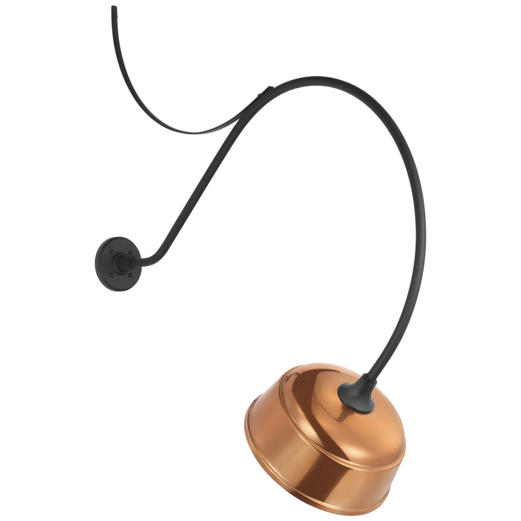 Academy 36" Anchored Larrabee Barn Light | Matte Black | 12.5 | 12.5" Soft Copper Rockhouse Shade