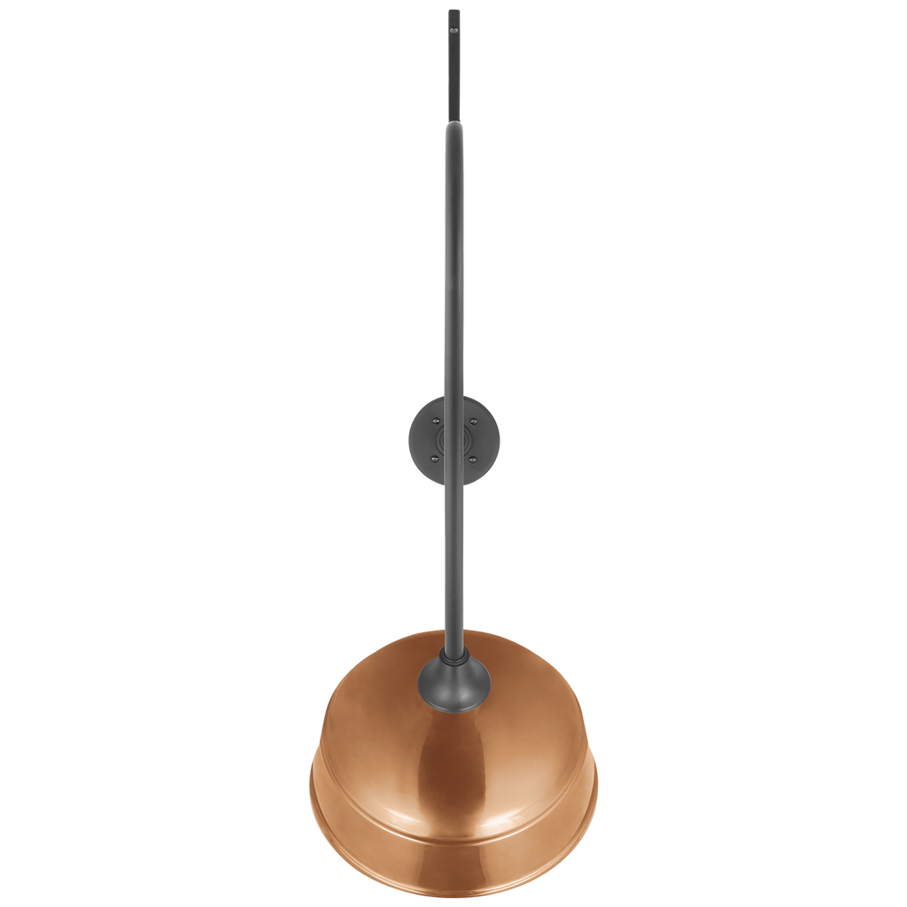 Academy 36" Anchored Larrabee Barn Light | Matte Black | 12.5 | 12.5" Soft Copper Rockhouse Shade
