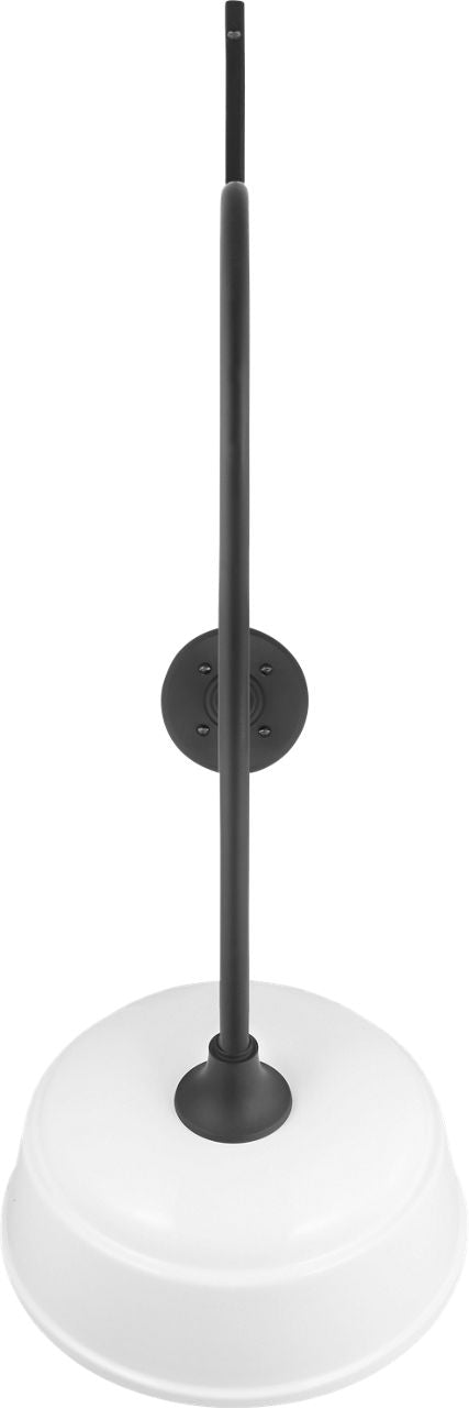 Academy 36" Anchored Larrabee Barn Light | Matte Black | 12.5 | 12.5" White Rockhouse Shade