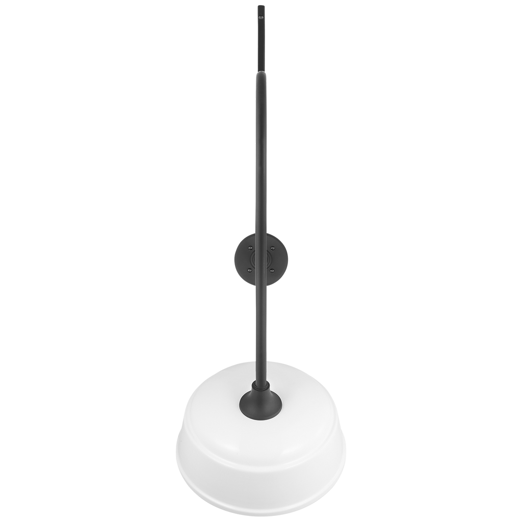 Academy 36" Anchored Larrabee Barn Light | Matte Black | 12.5 | 12.5" White Rockhouse Shade