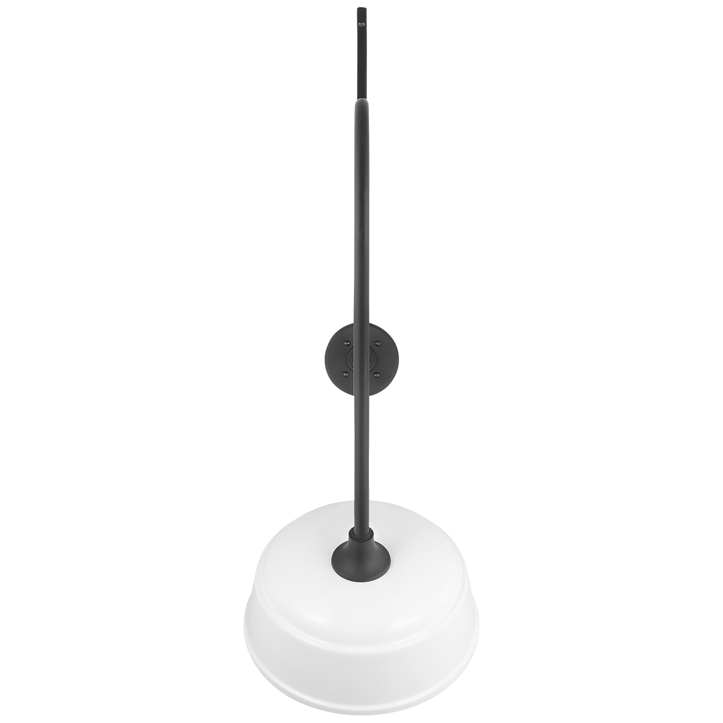 Academy 36" Anchored Larrabee Barn Light | Matte Black | 12.5 | 12.5" White Rockhouse Shade