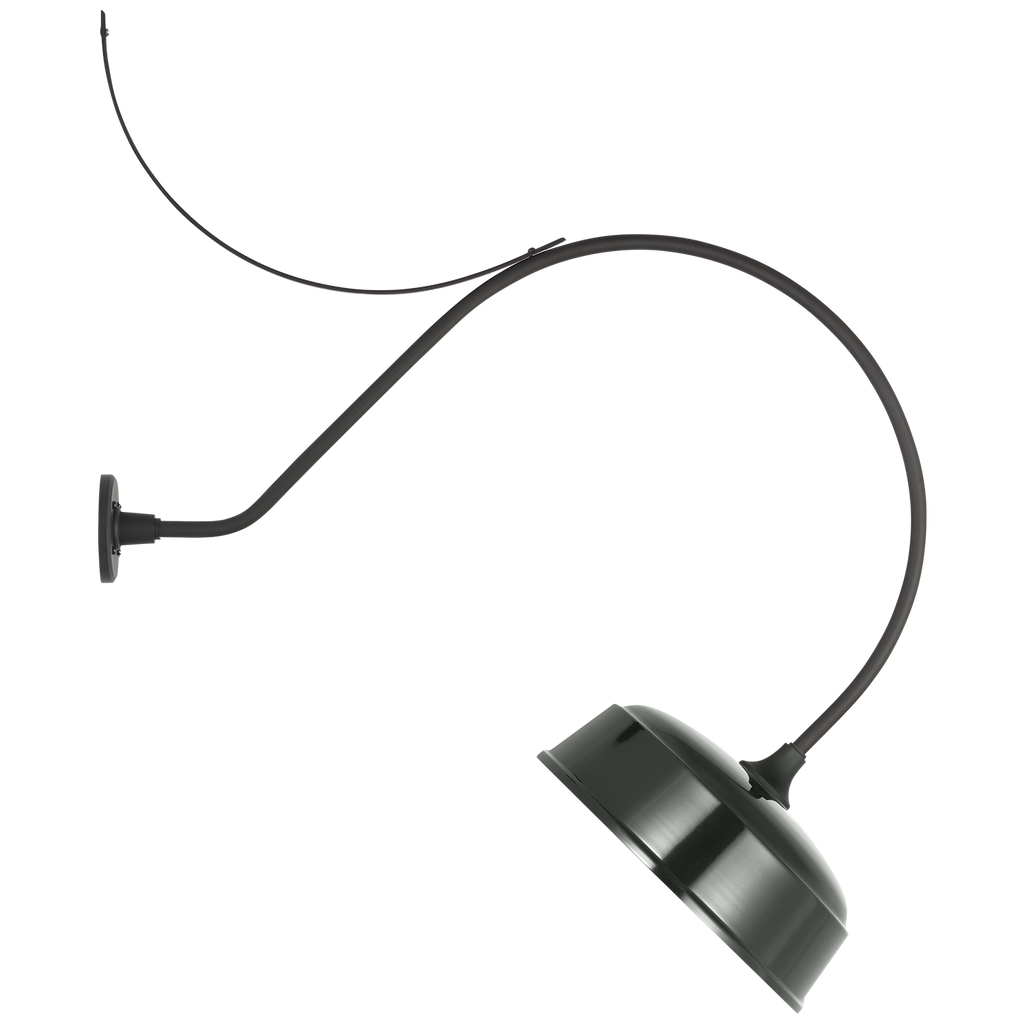 Academy 36" Anchored Larrabee Barn Light | Matte Black | 16 | 16" Green Rockhouse Shade