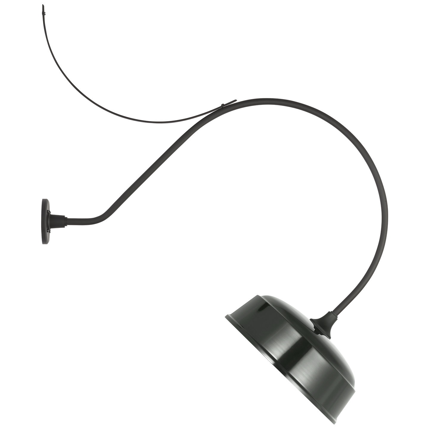 Academy 36" Anchored Larrabee Barn Light | Matte Black | 16 | 16" Green Rockhouse Shade