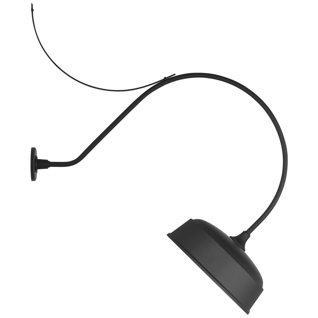 Academy 36" Anchored Larrabee Barn Light | Matte Black | 16 | 16" Matte Black Rockhouse Shade