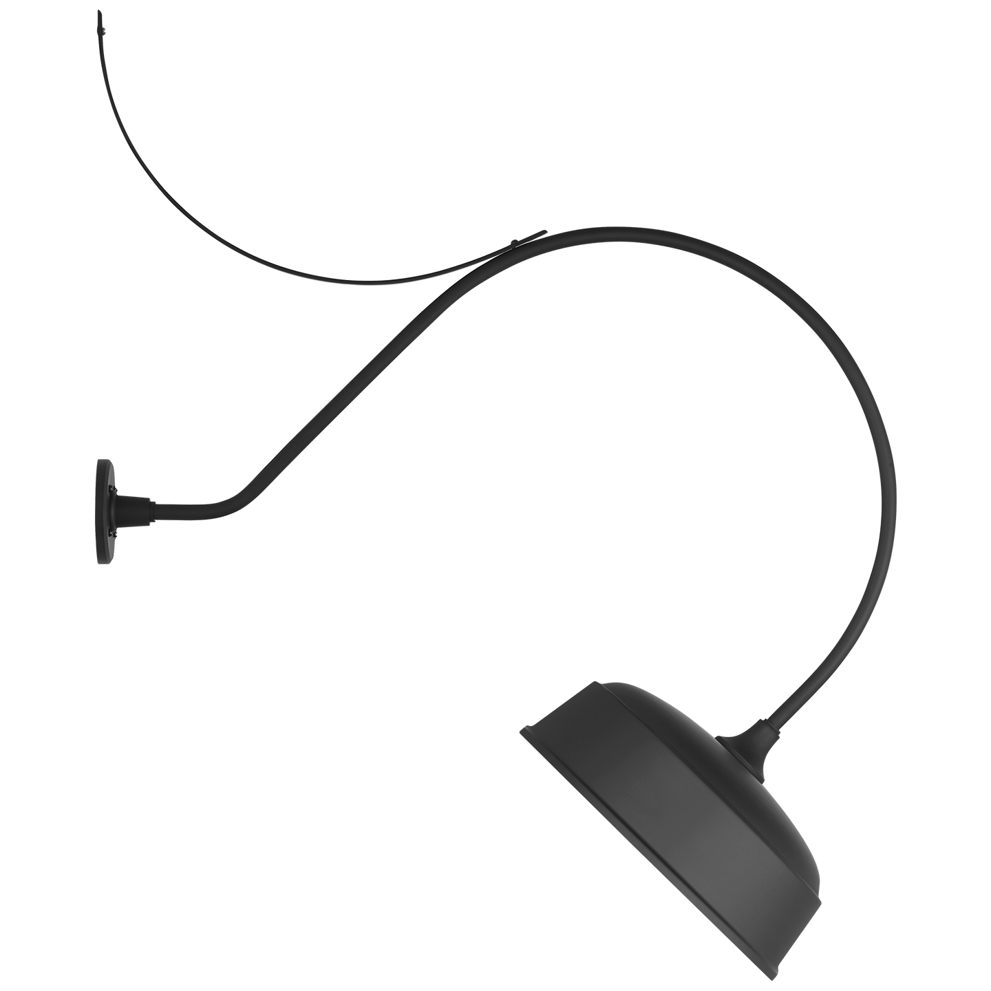 Academy 36" Anchored Larrabee Barn Light | Matte Black | 16 | 16" Matte Black Rockhouse Shade