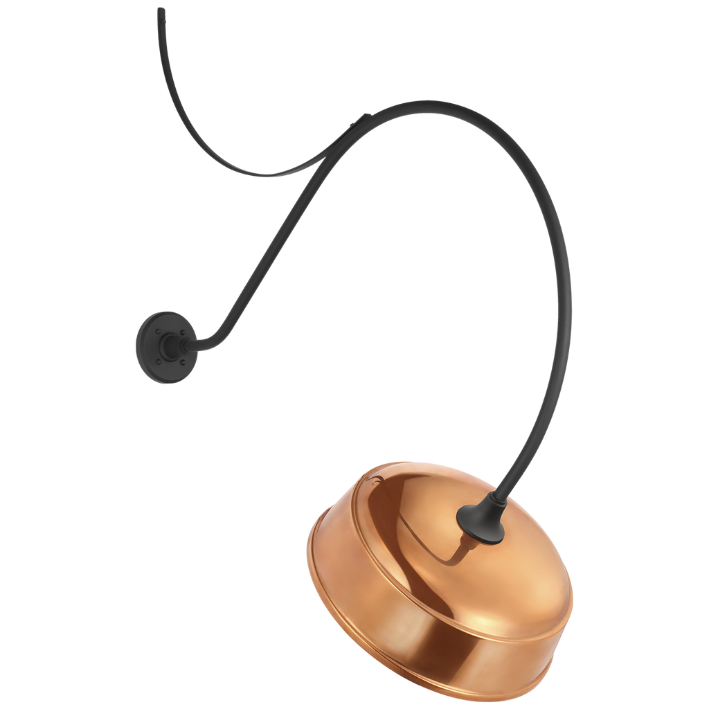 Academy 36" Anchored Larrabee Barn Light | Matte Black | 16 | 16" Soft Copper Rockhouse Shade