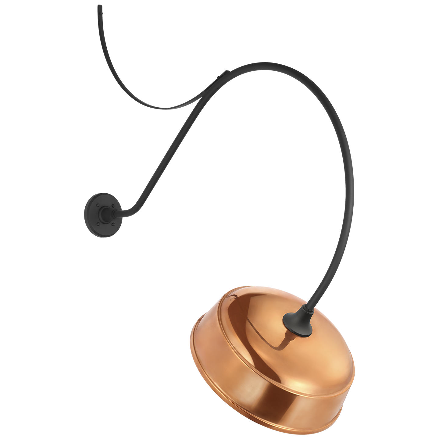 Academy 36" Anchored Larrabee Barn Light | Matte Black | 16 | 16" Soft Copper Rockhouse Shade