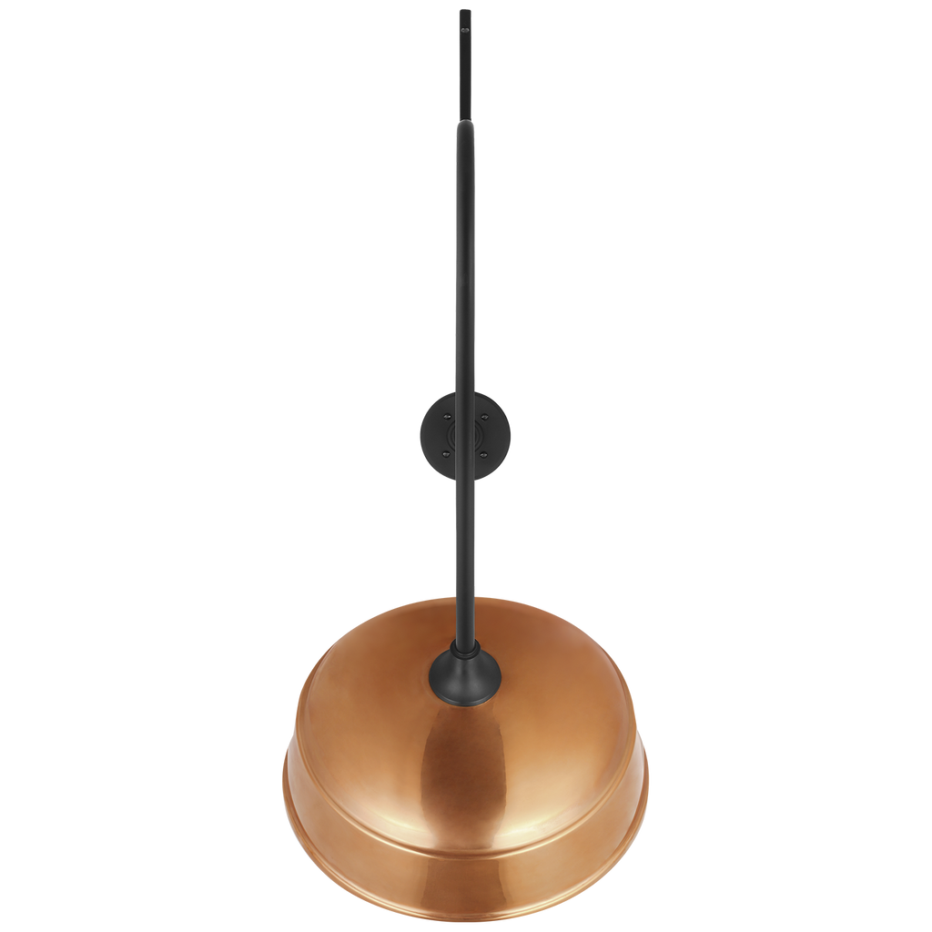 Academy 36" Anchored Larrabee Barn Light | Matte Black | 16 | 16" Soft Copper Rockhouse Shade