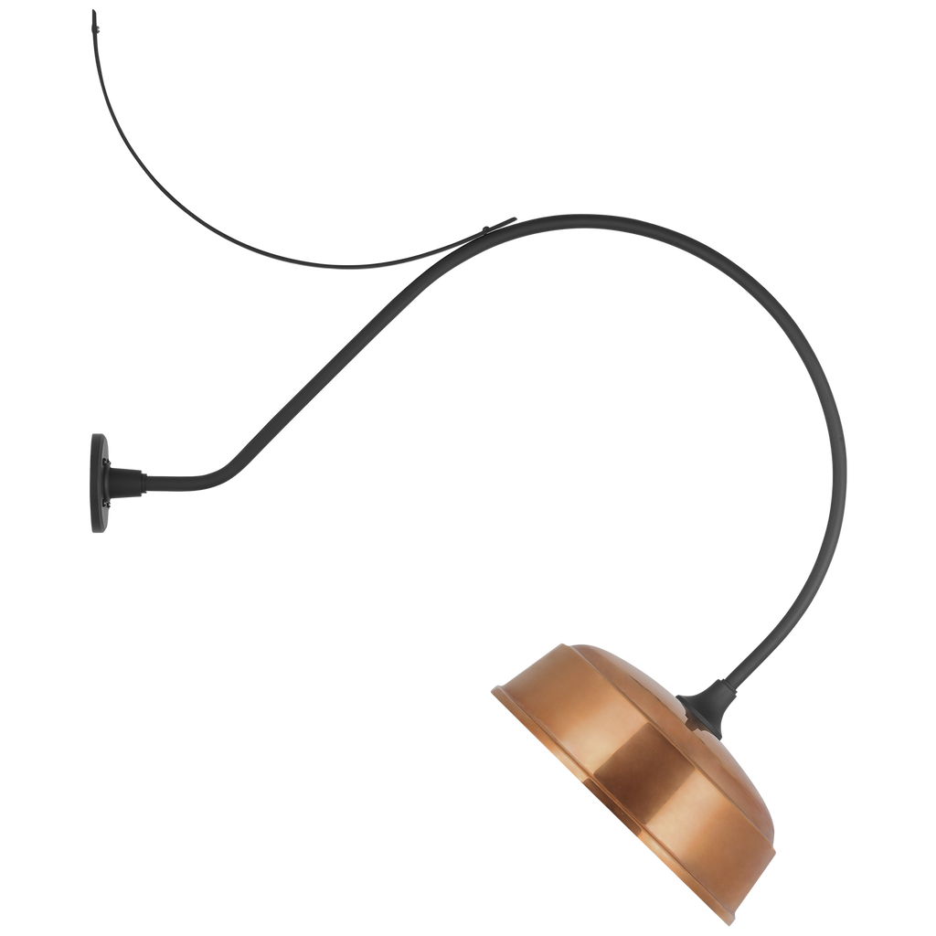 Academy 36" Anchored Larrabee Barn Light | Matte Black | 16 | 16" Soft Copper Rockhouse Shade