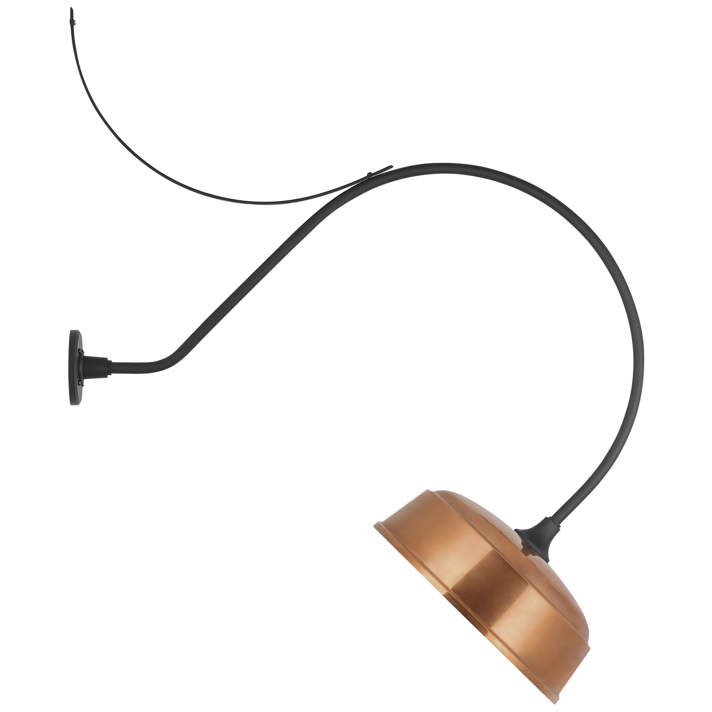 Academy 36" Anchored Larrabee Barn Light | Matte Black | 16 | 16" Soft Copper Rockhouse Shade